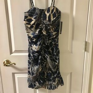 Akira animal print ruffle dress w/removable straps